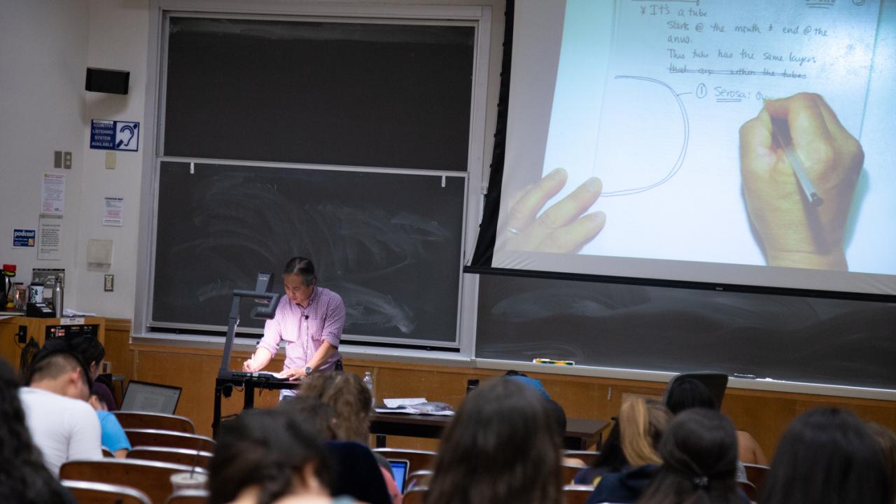 For more than 15 years, Erwin Bautista has taught students at UC Davis, using his enthusiasm to inspire curiosity. David Slipher/UC Davis Erwin Bautista teaches a class at UC Davis. David Slipher/UC Davis