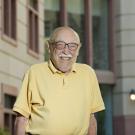 Mel Green stands in front of Life Sciences building at UC Davis
