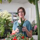 Stacey Harmer visits the Life Sciences Building Greenhouse. David Slipher/UC Davis