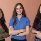 From left, Avantika Gokulnatha, a third-year genetics and genomics major, Madeleine Rose a second-year cognitive science major, and Shih-Na Liu a third-year evolution, ecology and biodiversity major all conduct research as undergraduates at UC Davis. (Gregory Urquiaga/UC Davis)