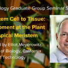 Plant graphic with seminar title, speaker name and title, and speaker photo