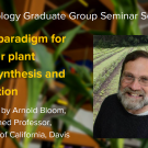 Plant graphic with seminar title, speaker name and title, and speaker photo