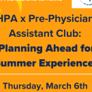 Planning Ahead for Summer Experiences Flyer
